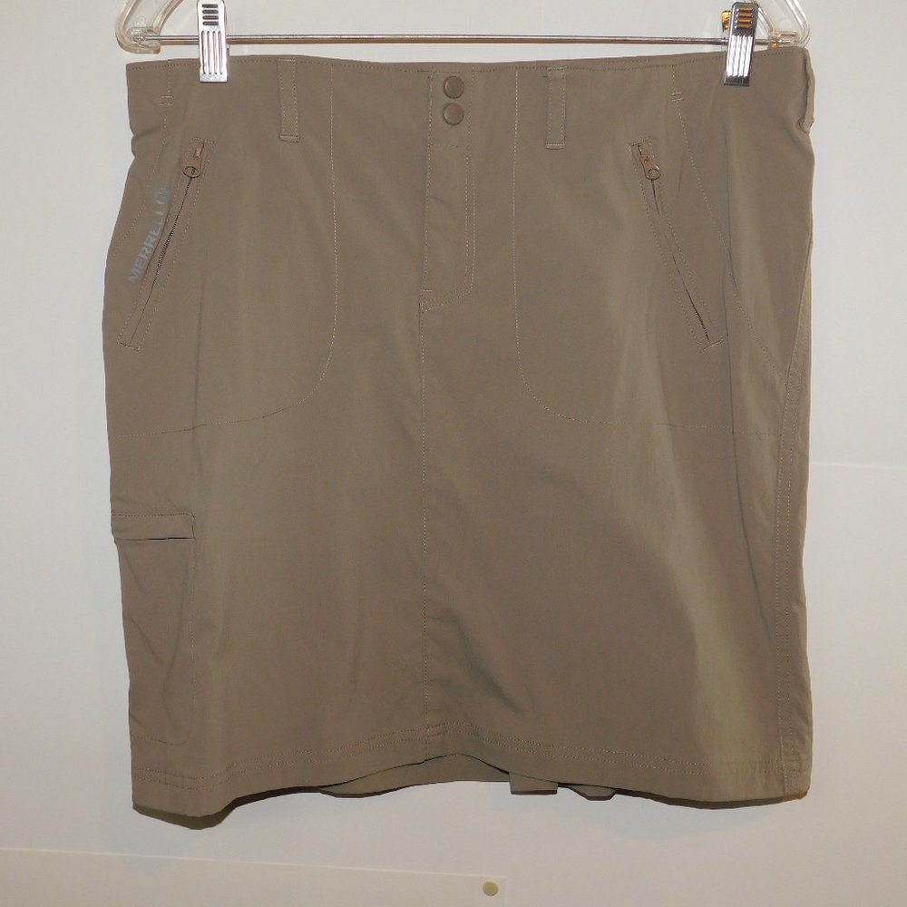 Merrell SelectWick Tan Khaki Skirt Size 10 Cargo Hiking Skirt